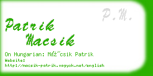 patrik macsik business card